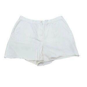 Lauren Jeans Co Ralph Lauren White High Rise Shorts Women's Sz 12 Cotton Raw Hem